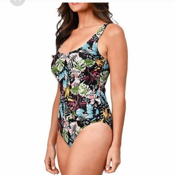 Ocean Pacific Ladies Swimsuit ~ Multi Color ( Tropical Jungle ) - Picture 2 of 6